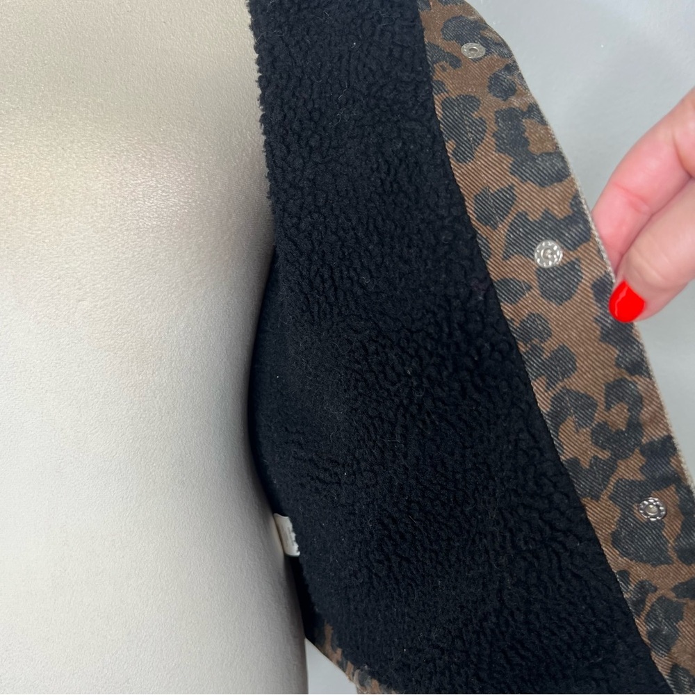 superdown Brown Leopard Print Jean Jacket with Bl… - image 9